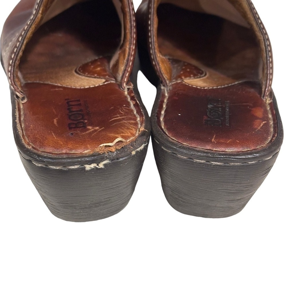 Born Women’s Brown Leather Clogs Size 8​​​​​​ - Picture 7 of 11
